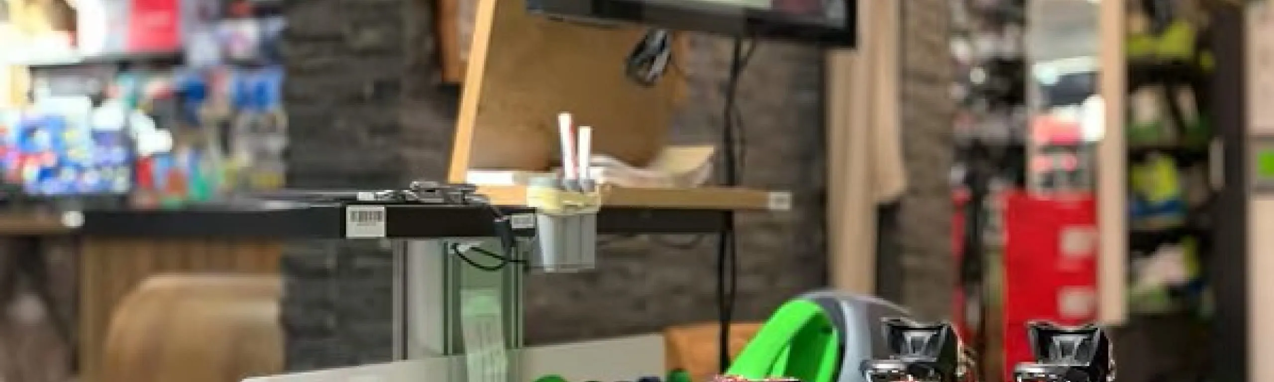 A retail area with electronic devices and accessories.